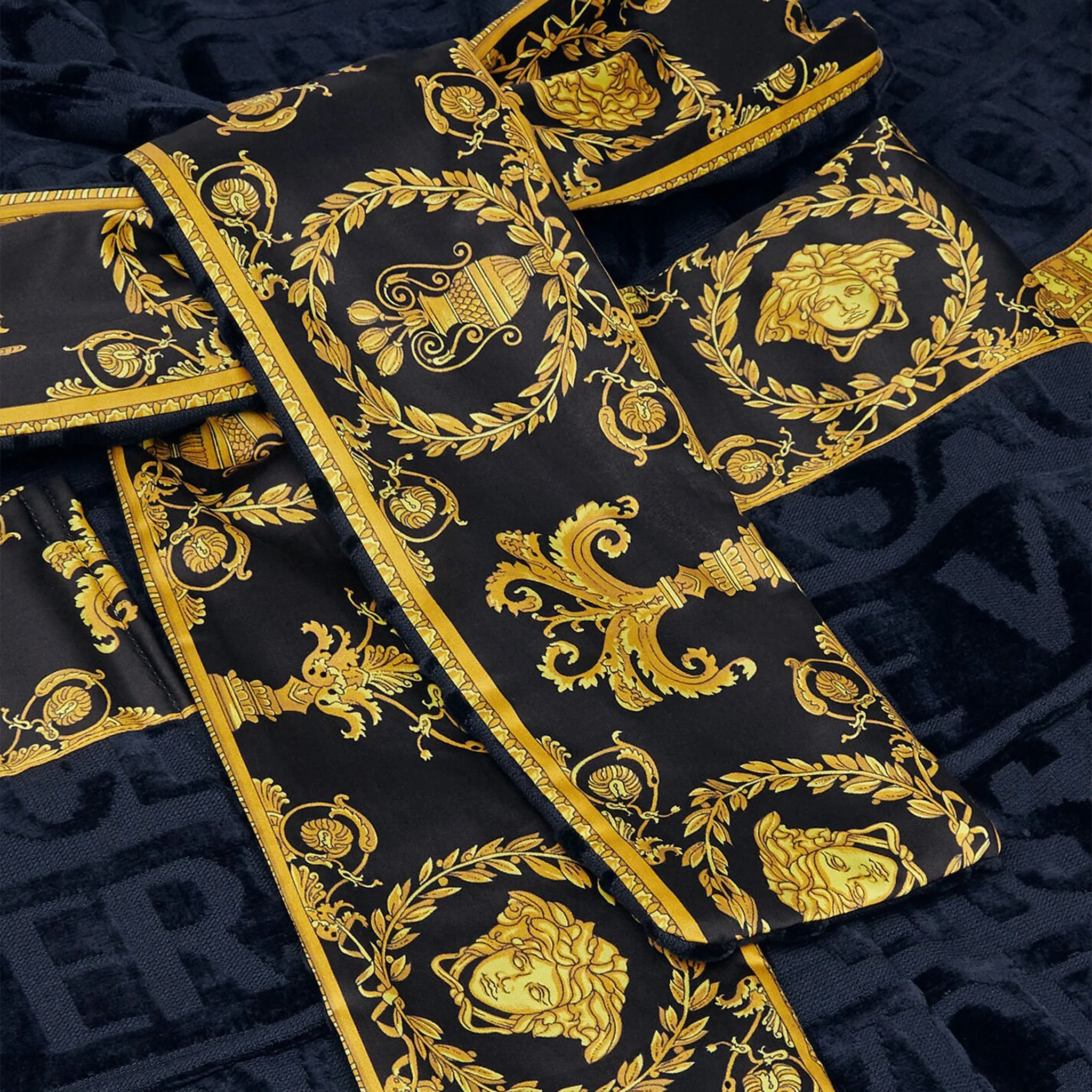Versace Baroque Navy Bathrobe - Image 2